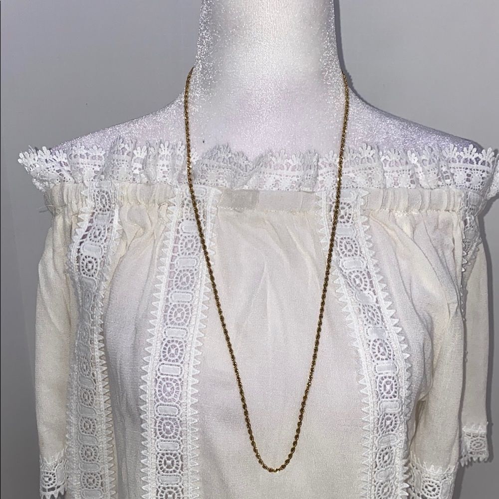 Women's 1/10th 10K Yellow Gold Rope Chain Necklace 30" Length